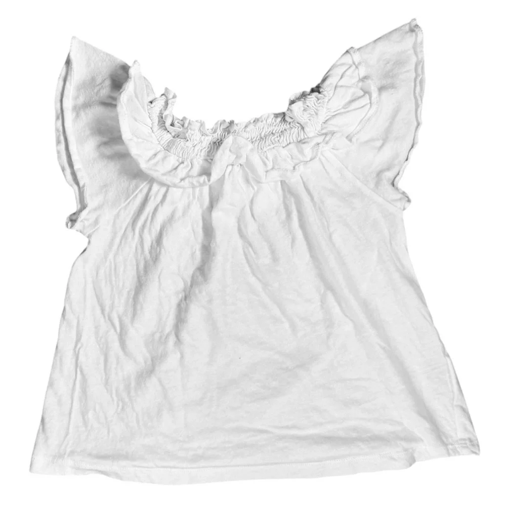 United Colors Of Benetton | Set of Two Kids Ruffled Tees Blue White, Large 9-10Y